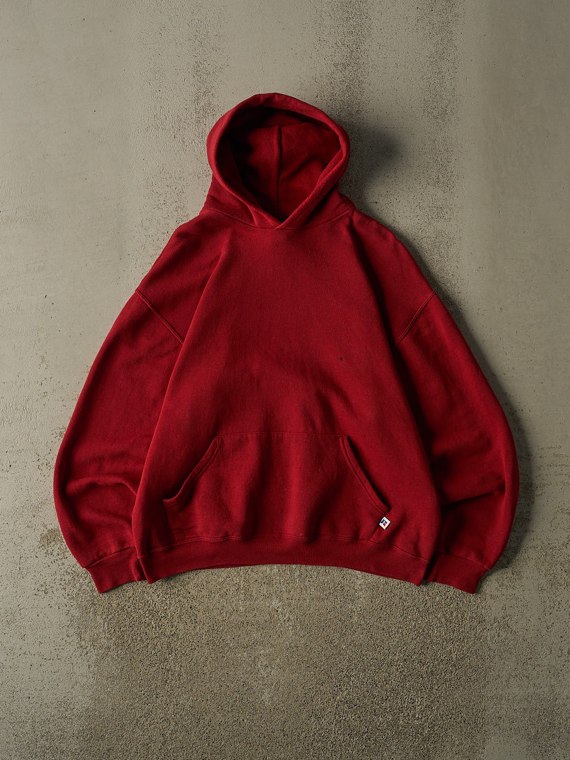 Vintage 90s Burgundy Russell Athletic Blank Hoodie (M/L)