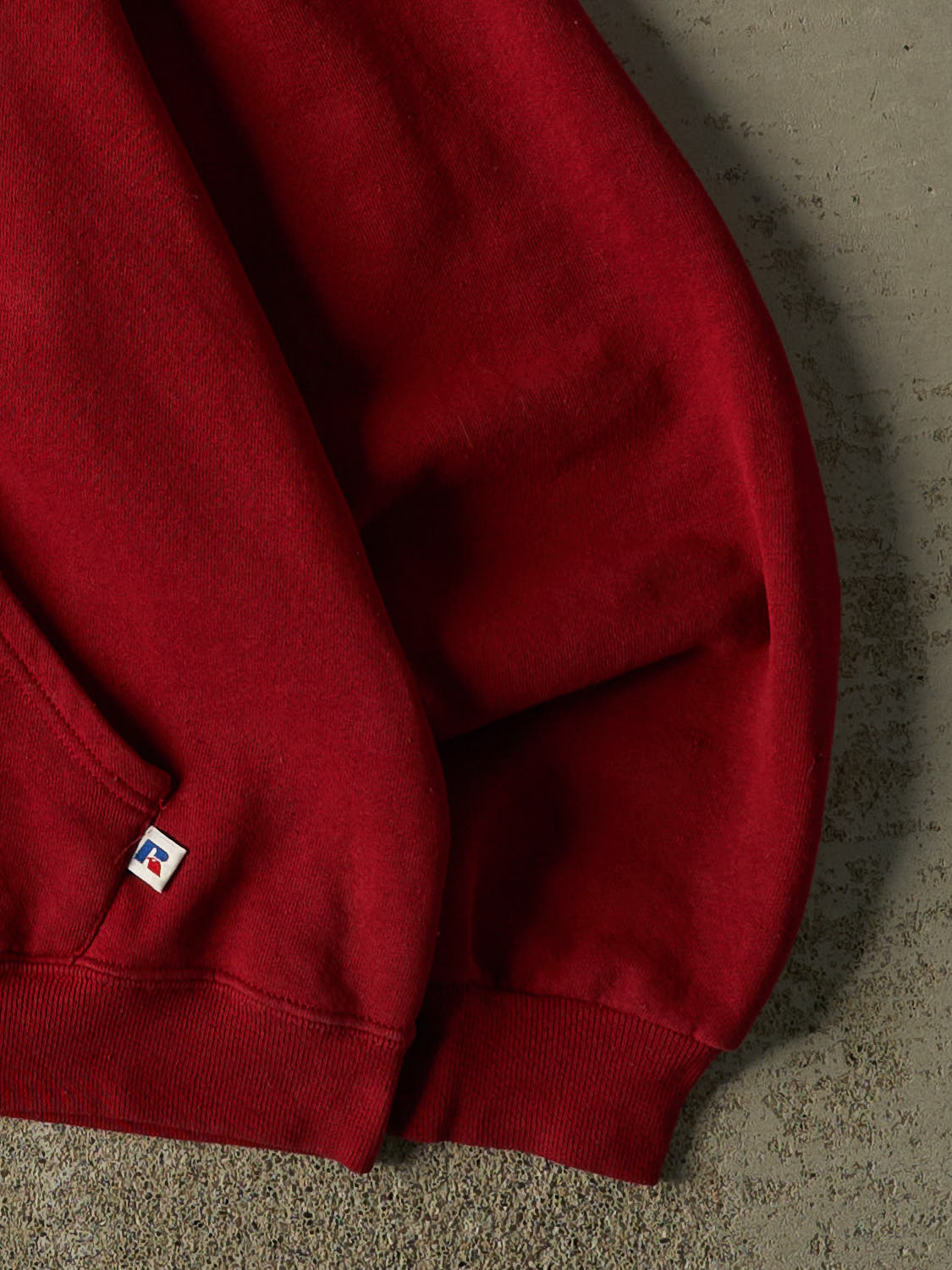 Vintage 90s Burgundy Russell Athletic Blank Hoodie (M/L)