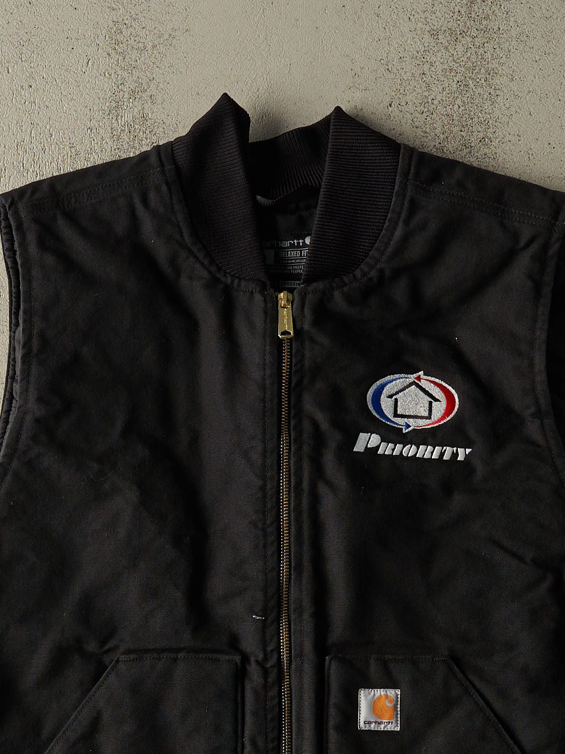 Vintage Y2K Black Carhartt Embroidered Vest (XL)
