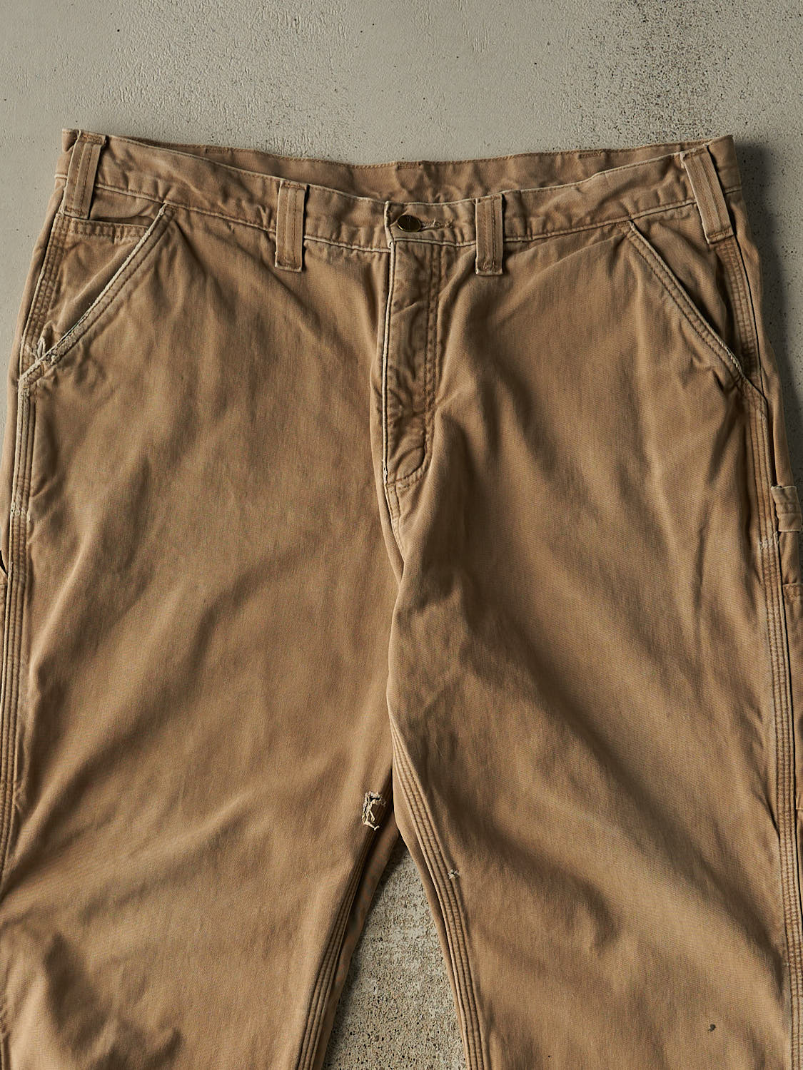 Vintage Y2K Beige Carhartt Blanket Lined Carpenter Pants (38x31.5)