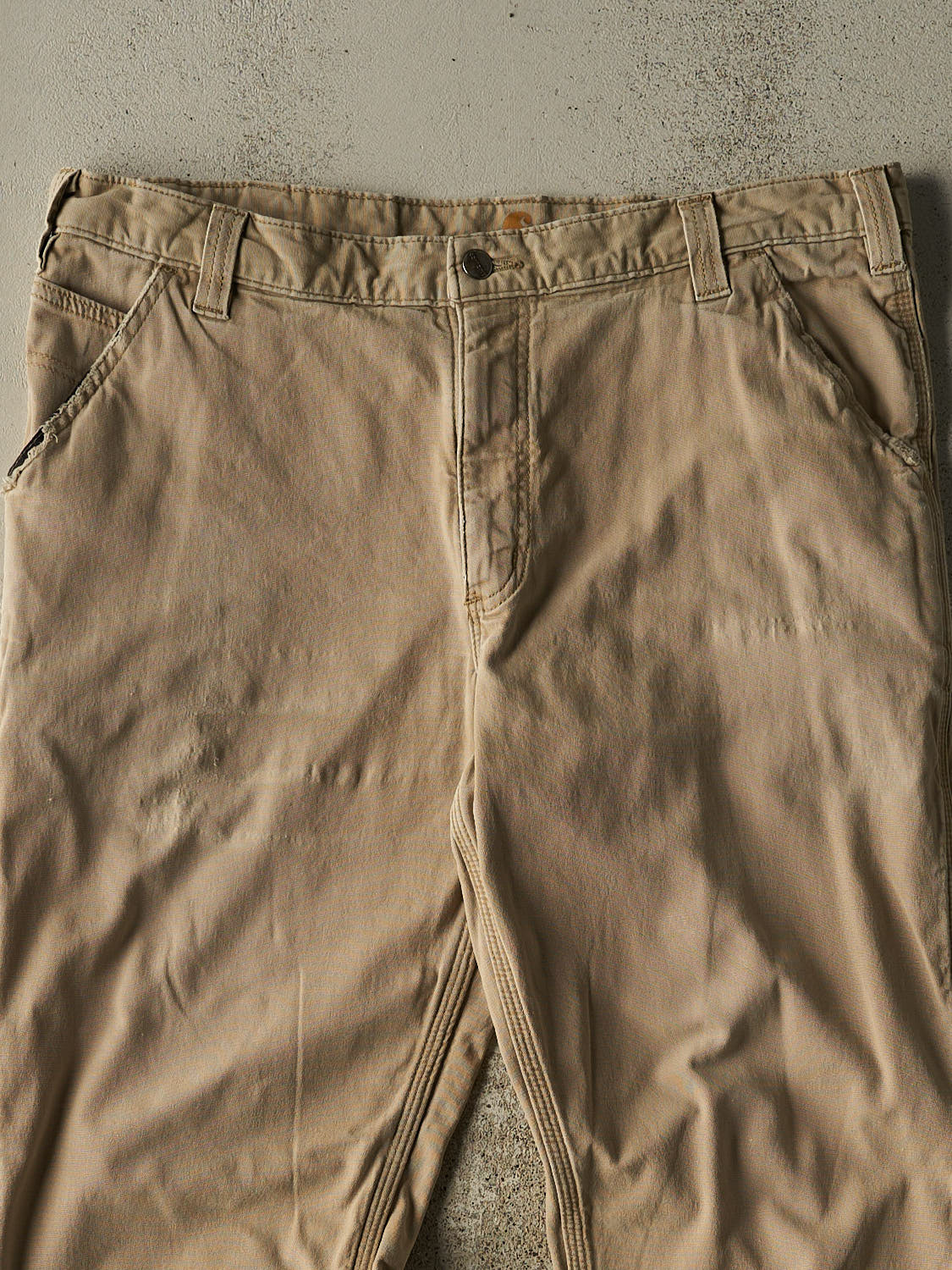 Vintage Y2K Beige Carhartt Lined Work Pants (37x28)