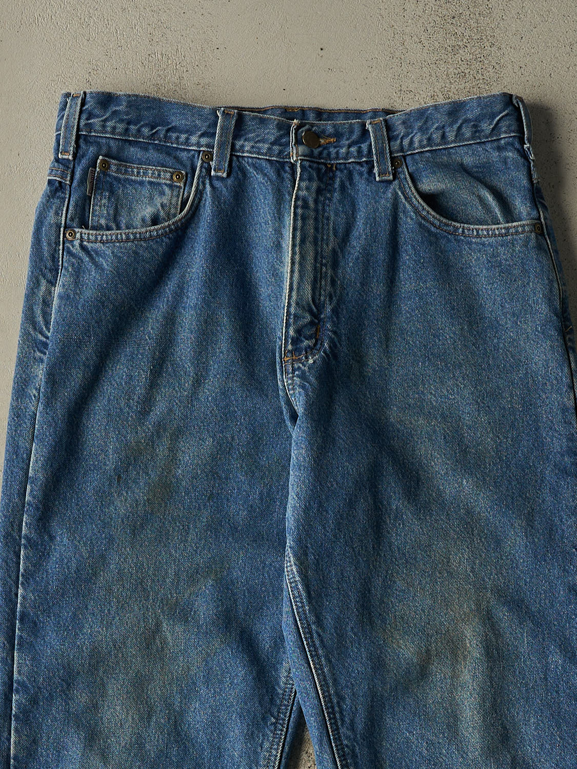 Vintage Y2K Mid Wash Carhartt Blanket Lined Jeans (33x30)