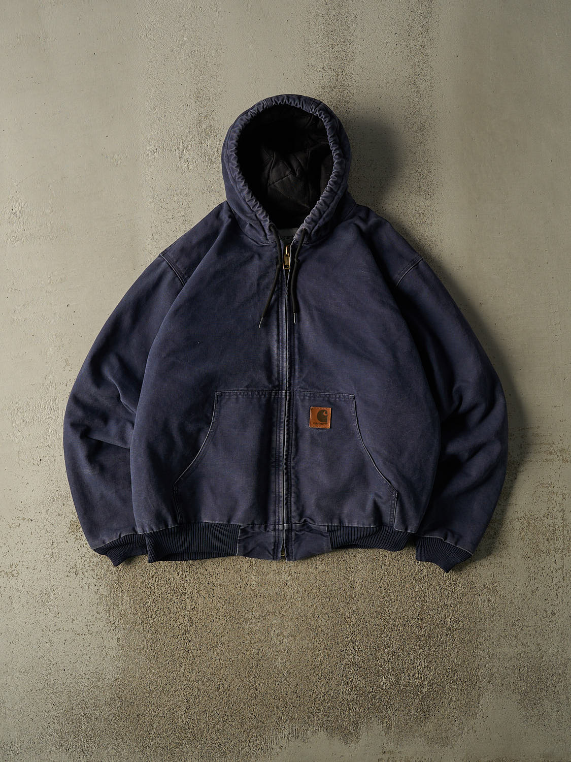 Vintage Y2K Navy Blue Carhartt Hooded Active Jacket (XL)