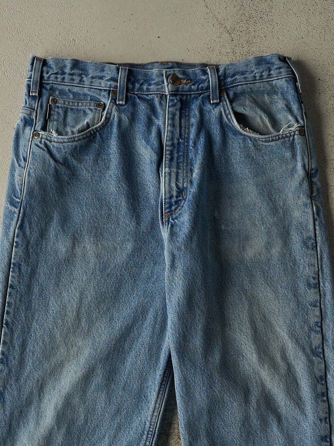 Vintage 90s Mid Wash Carhartt Blanket Lined Jeans (33x33.5)