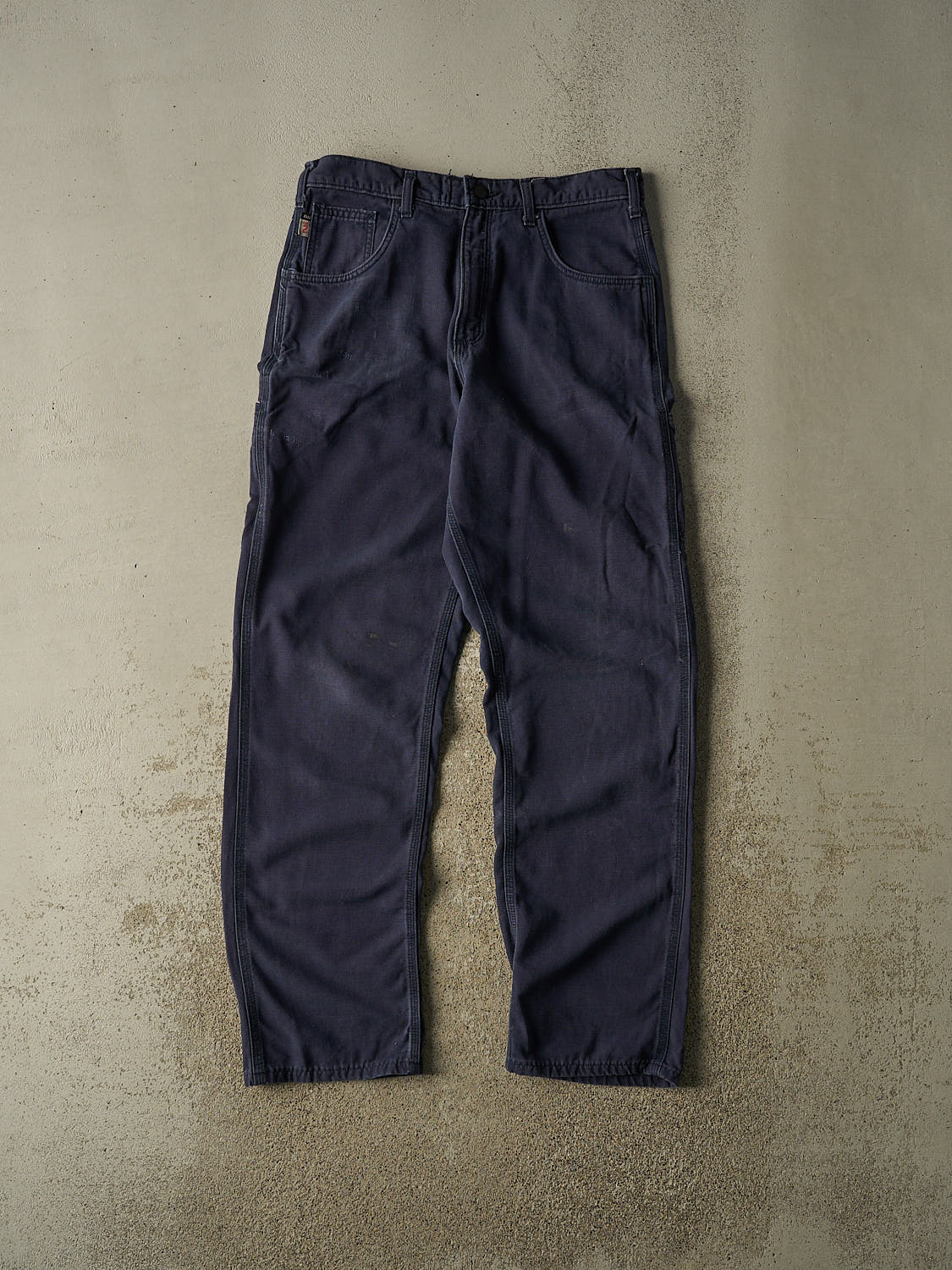 Vintage Y2K Navy Blue Carhartt Fire Resistant Work Pants (33x33)