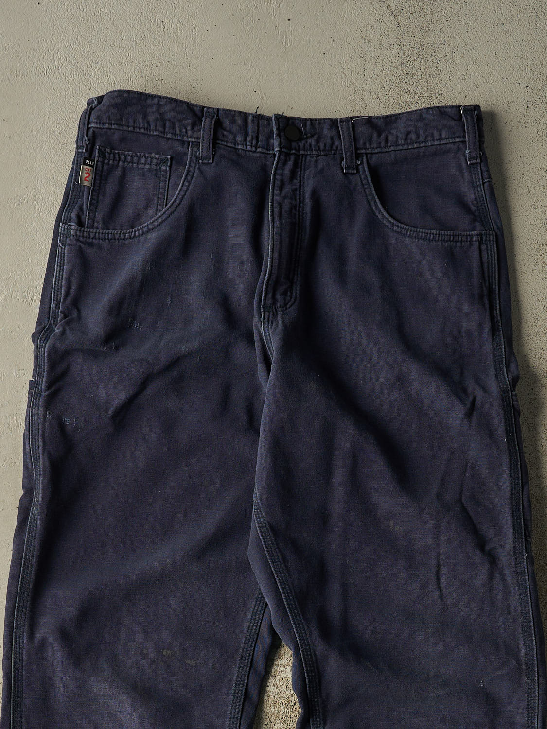 Vintage Y2K Navy Blue Carhartt Fire Resistant Work Pants (33x33)