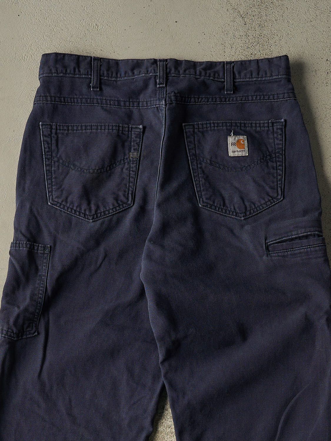 Vintage Y2K Navy Blue Carhartt Fire Resistant Work Pants (33x33)