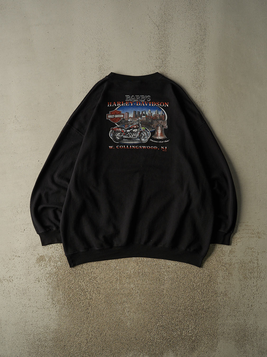 Vintage 13' Black Harley Davidson West Collingswood NJ Crewneck (XXL/XXXL)