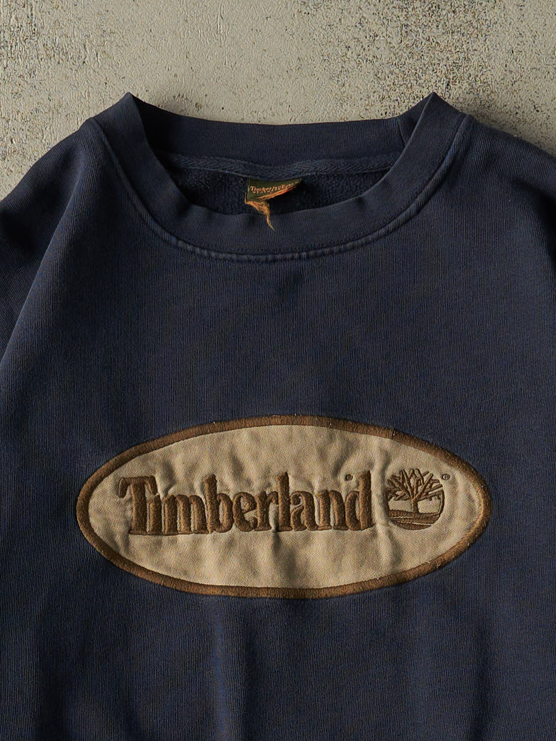 Vintage 90s Navy Blue Timberland Embroidered Crewneck (L/XL)