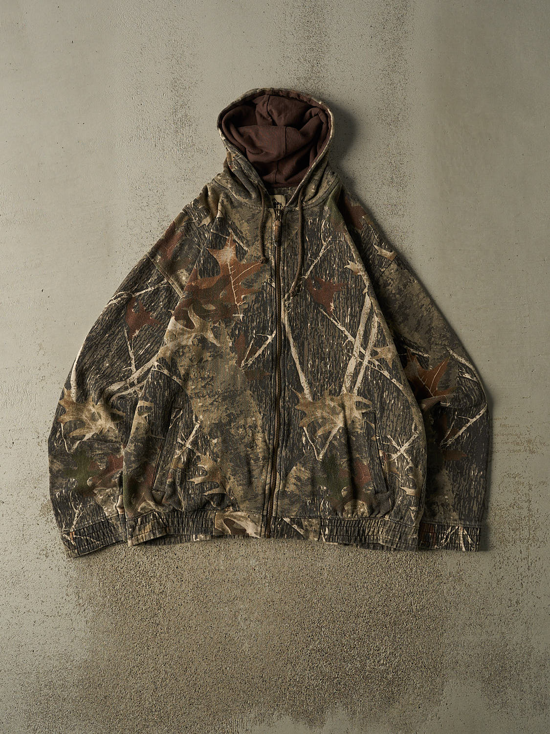 Vintage 90s Camo Old Mill Zip Up  Hoodie (XL/XXL)