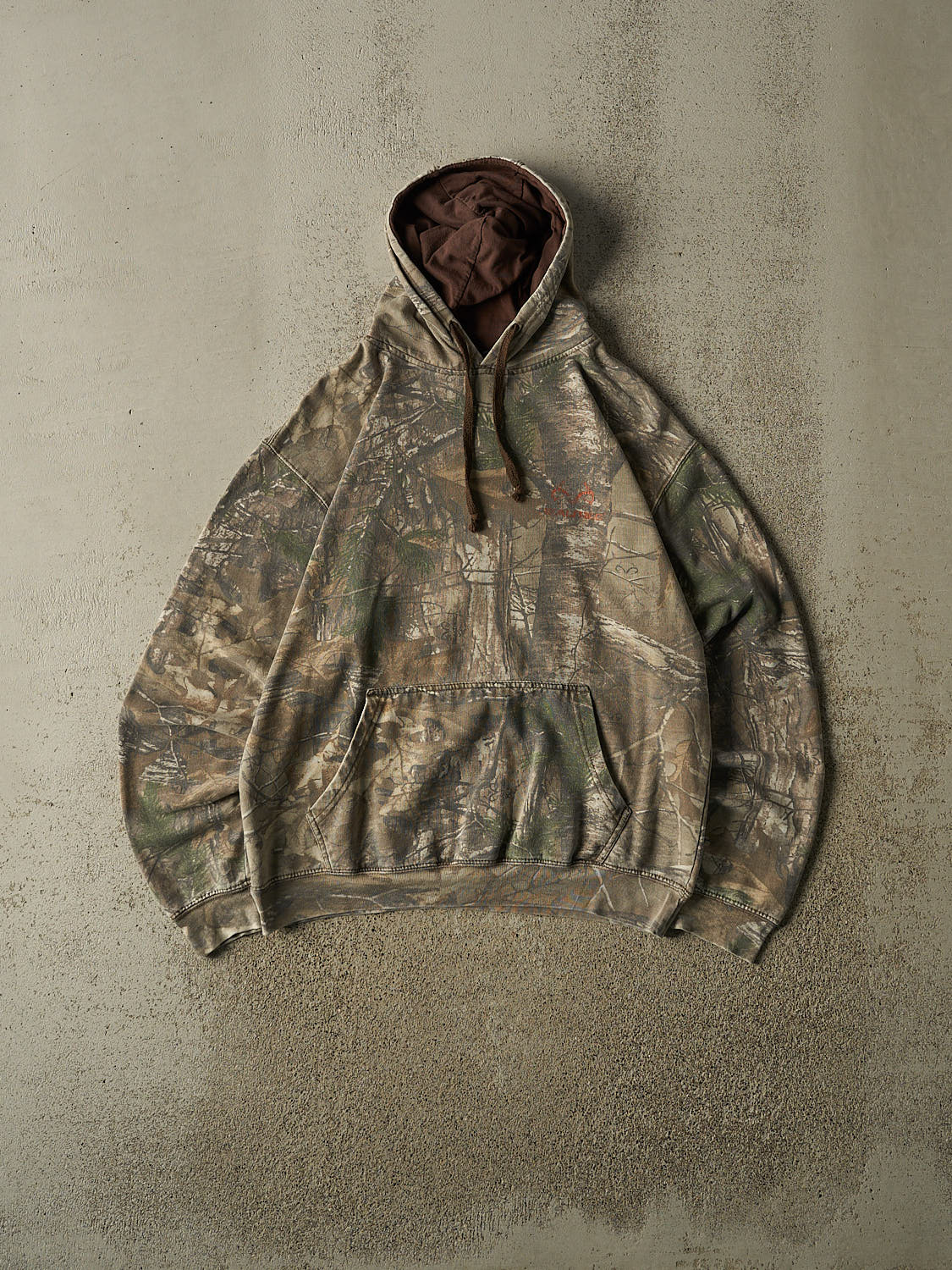 Vintage Y2K Faded Camo Realtree Logo Hoodie (S/M)