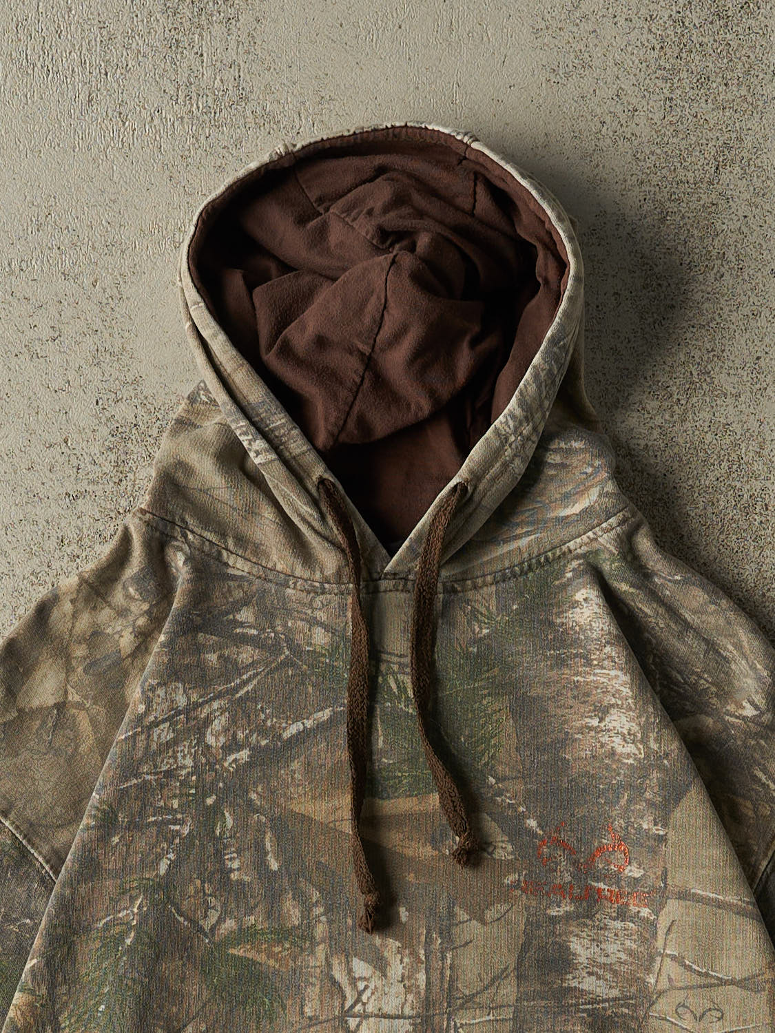 Vintage Y2K Faded Camo Realtree Logo Hoodie (S/M)