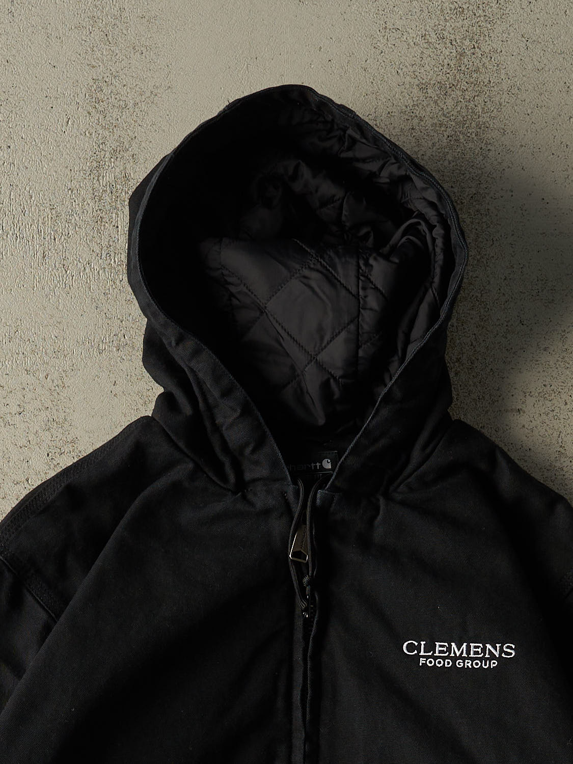 Vintage Y2K Black Carhartt Hooded Active Jacket (M/L)