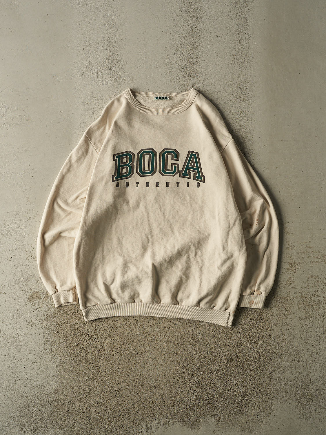 Vintage 90s Beige Boca  Crewneck (L/XL)