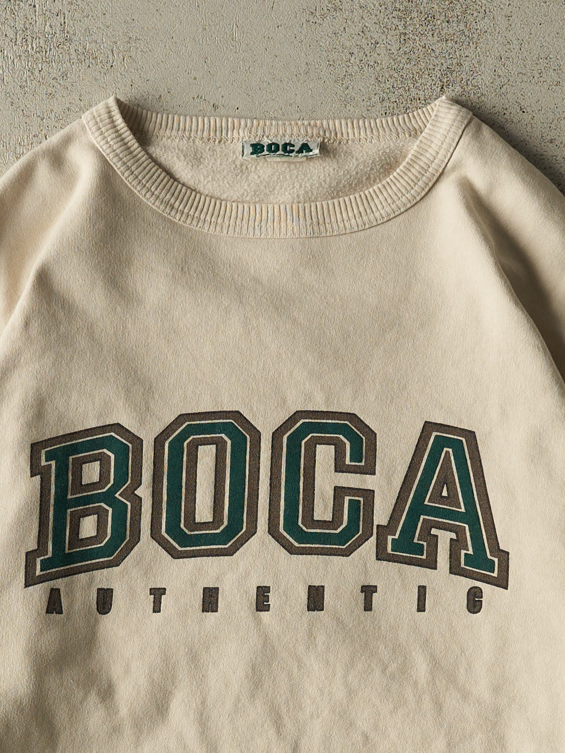 Vintage 90s Beige Boca  Crewneck (L/XL)