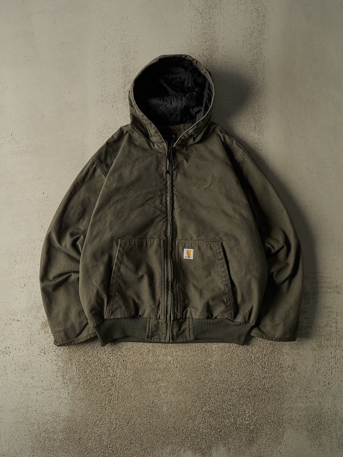 Vintage Y2K Green Carhartt Active Hooded Jacket (XL/XXL)
