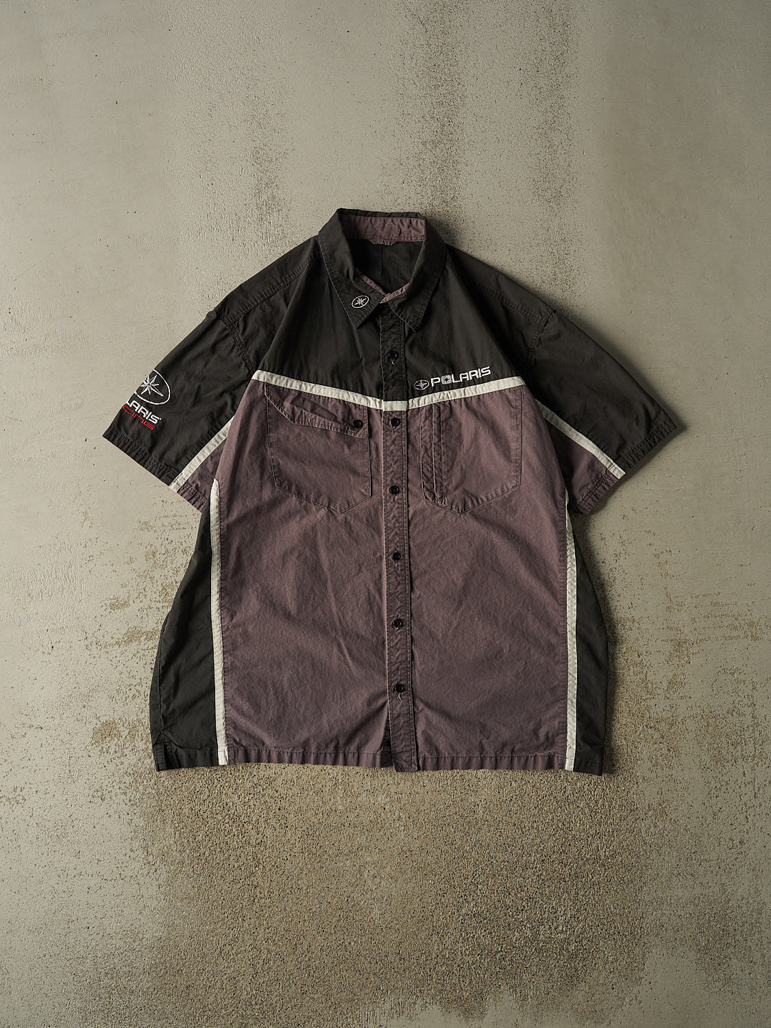 Vintage Y2K Black Polaris Racing Button Up Tee (XL/XXL)