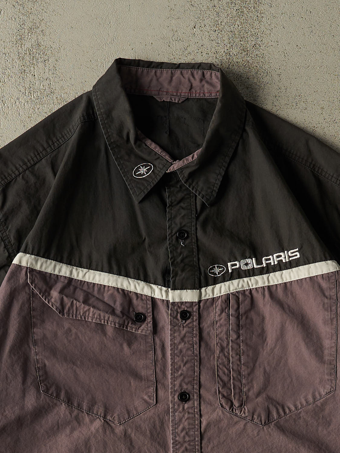 Vintage Y2K Black Polaris Racing Button Up Tee (XL/XXL)