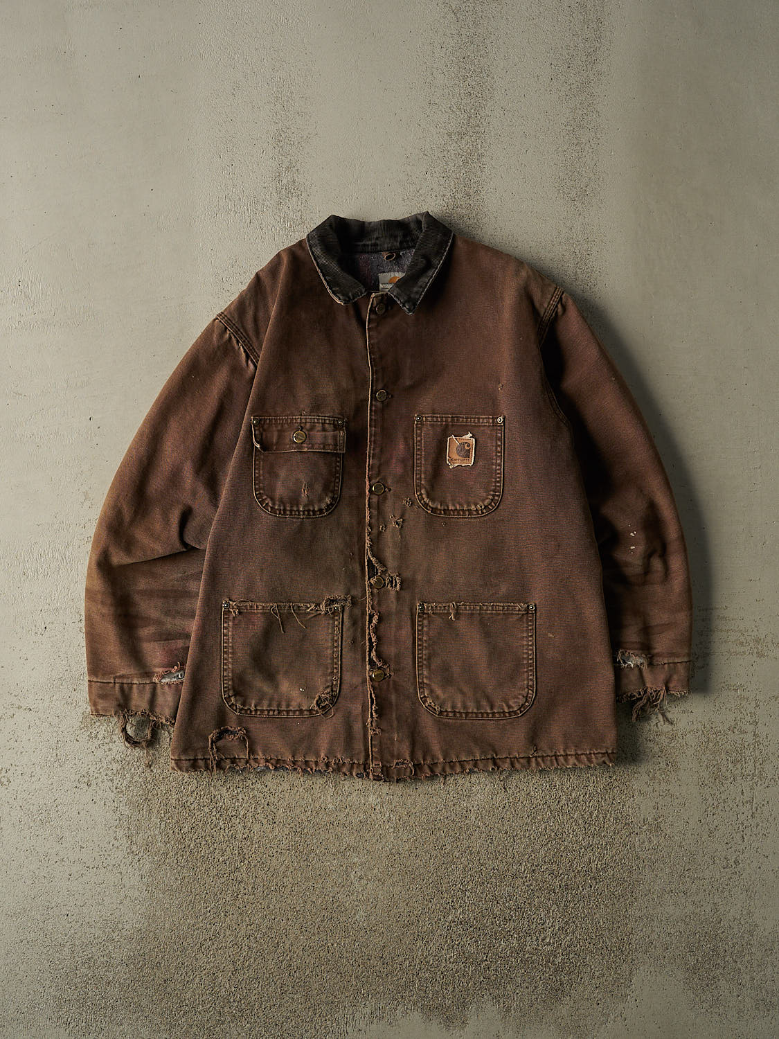 Vintage 90s Brown Carhartt Blanket Lined Chore Jacket (L/XL)