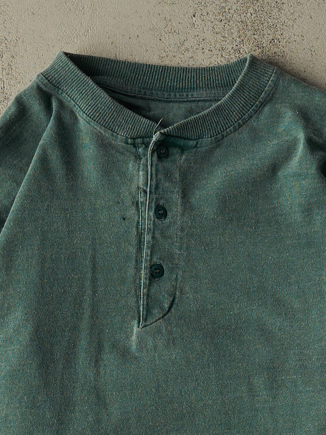 Vintage 90s Green Quarter Button  Long Sleeve (XL)