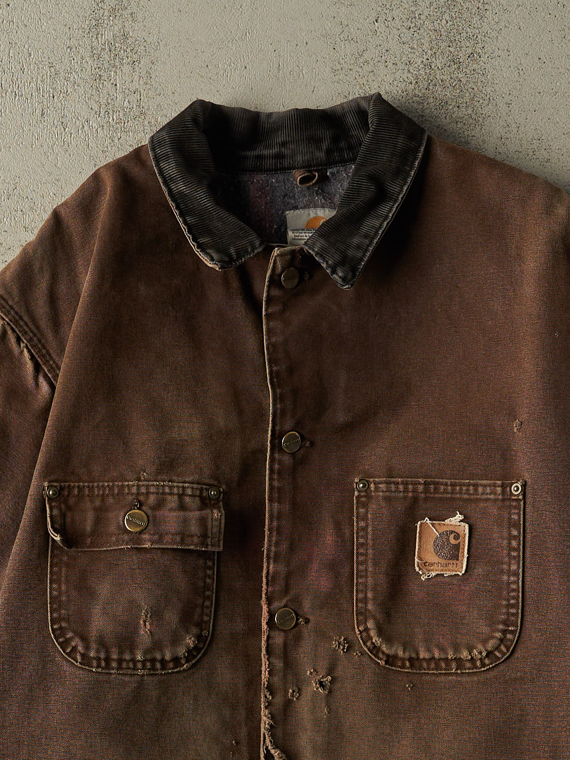 Vintage 90s Brown Carhartt Blanket Lined Chore Jacket (L/XL)