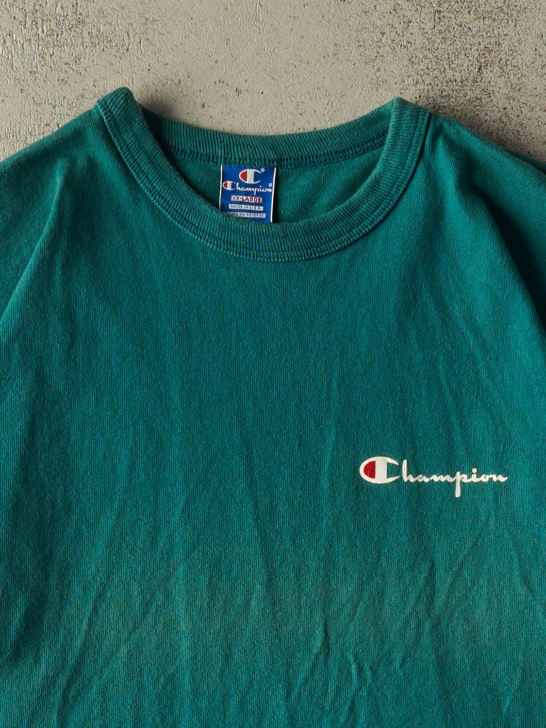 Vintage 90s Teal Champion Single Stitch Tee (XL)