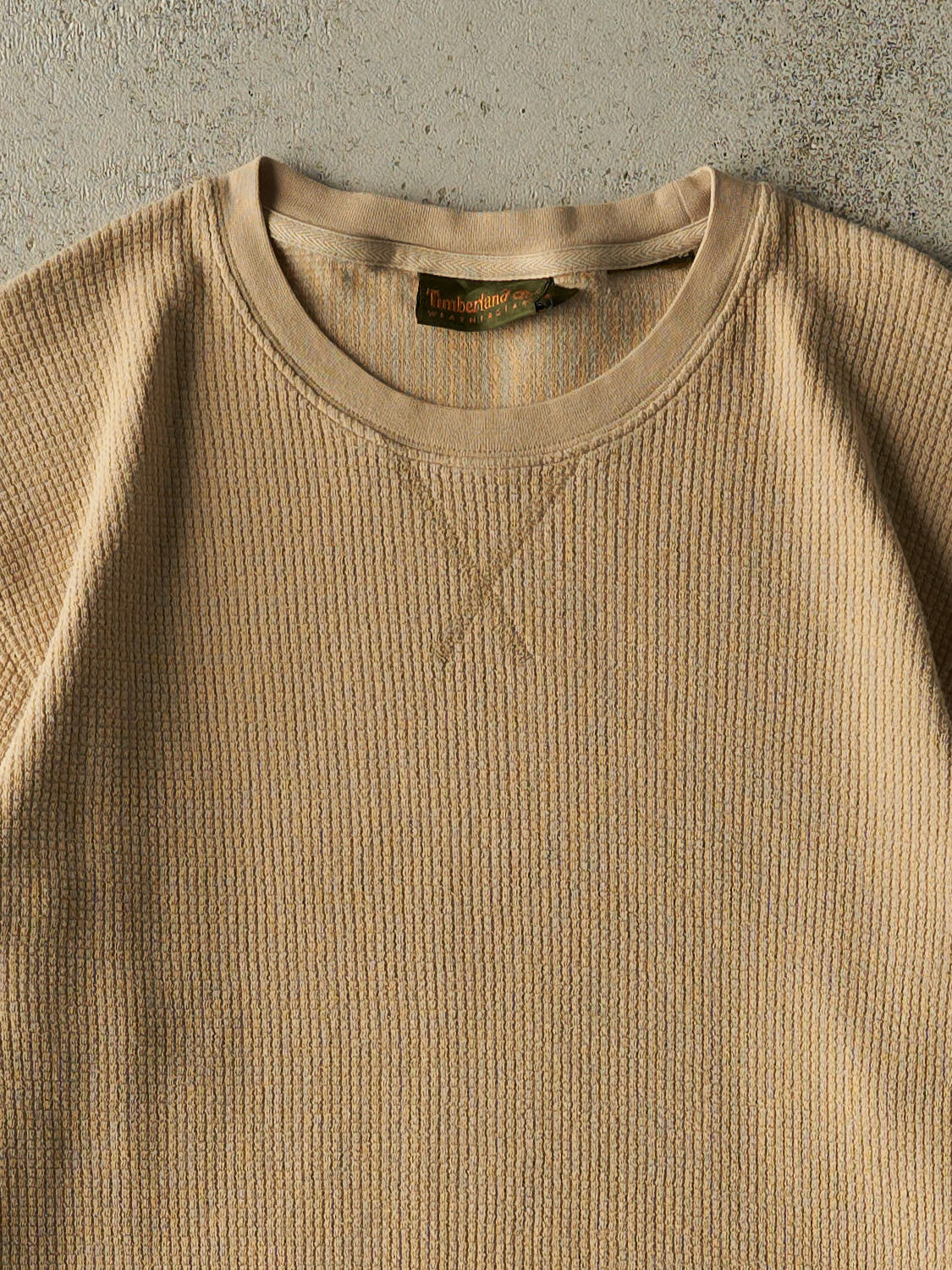Vintage Y2K Beige Timberland Thermal  Long Sleeve (M/L)