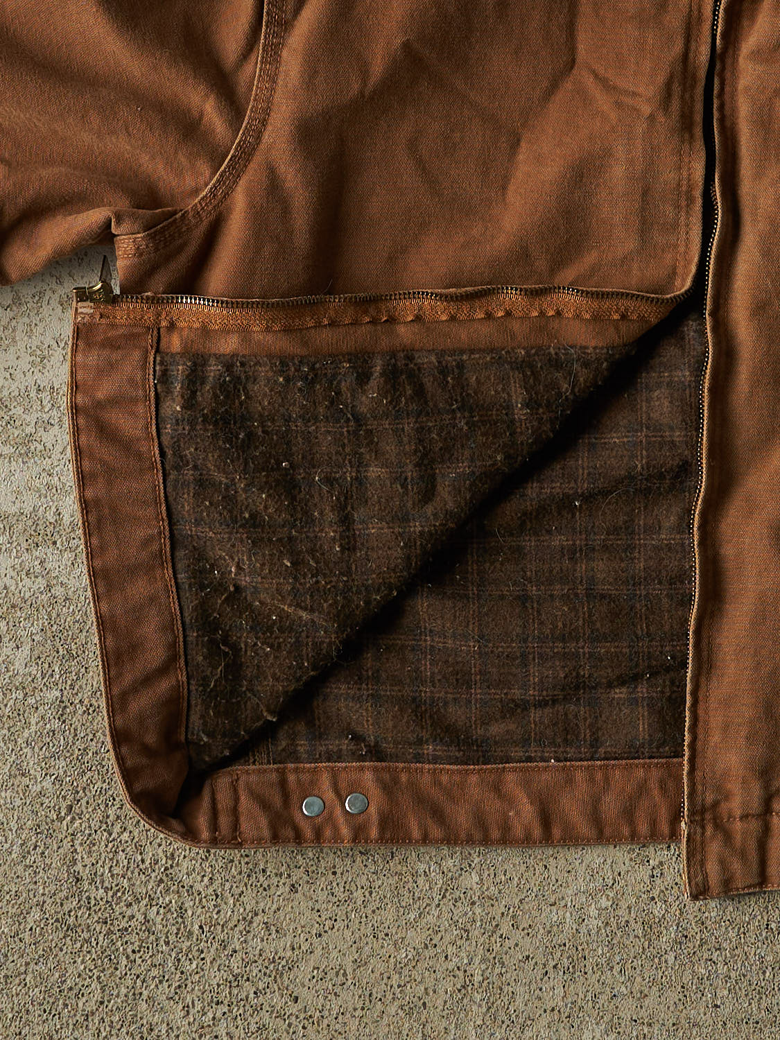 Vintage Y2K J97 Camel Carhartt Blanket Lined Detroit Jacket (M)