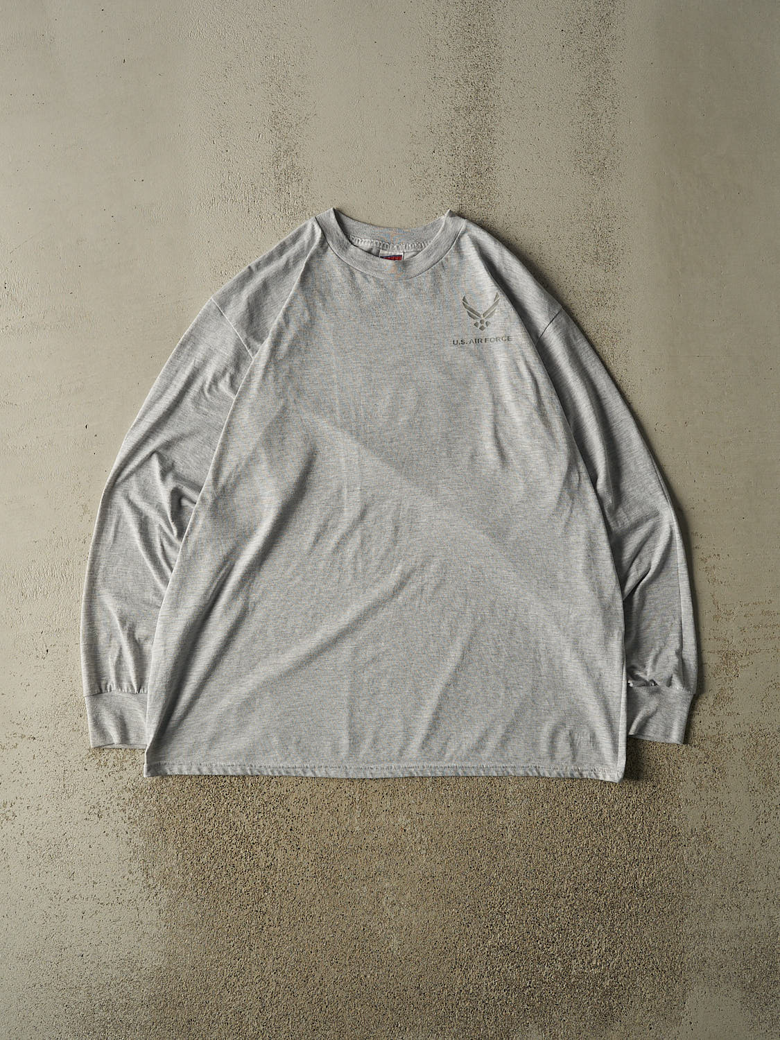 Vintage Y2K Heather Grey US Army 3M Reflective  Long Sleeve (XXL)