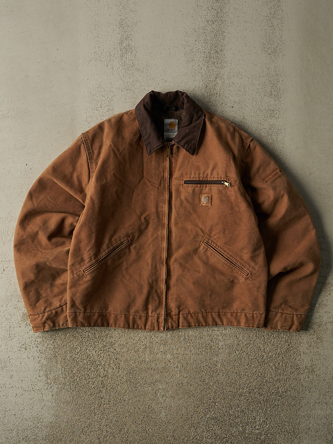 Vintage Y2K J97 Camel Carhartt Blanket Lined Detroit Jacket (M)