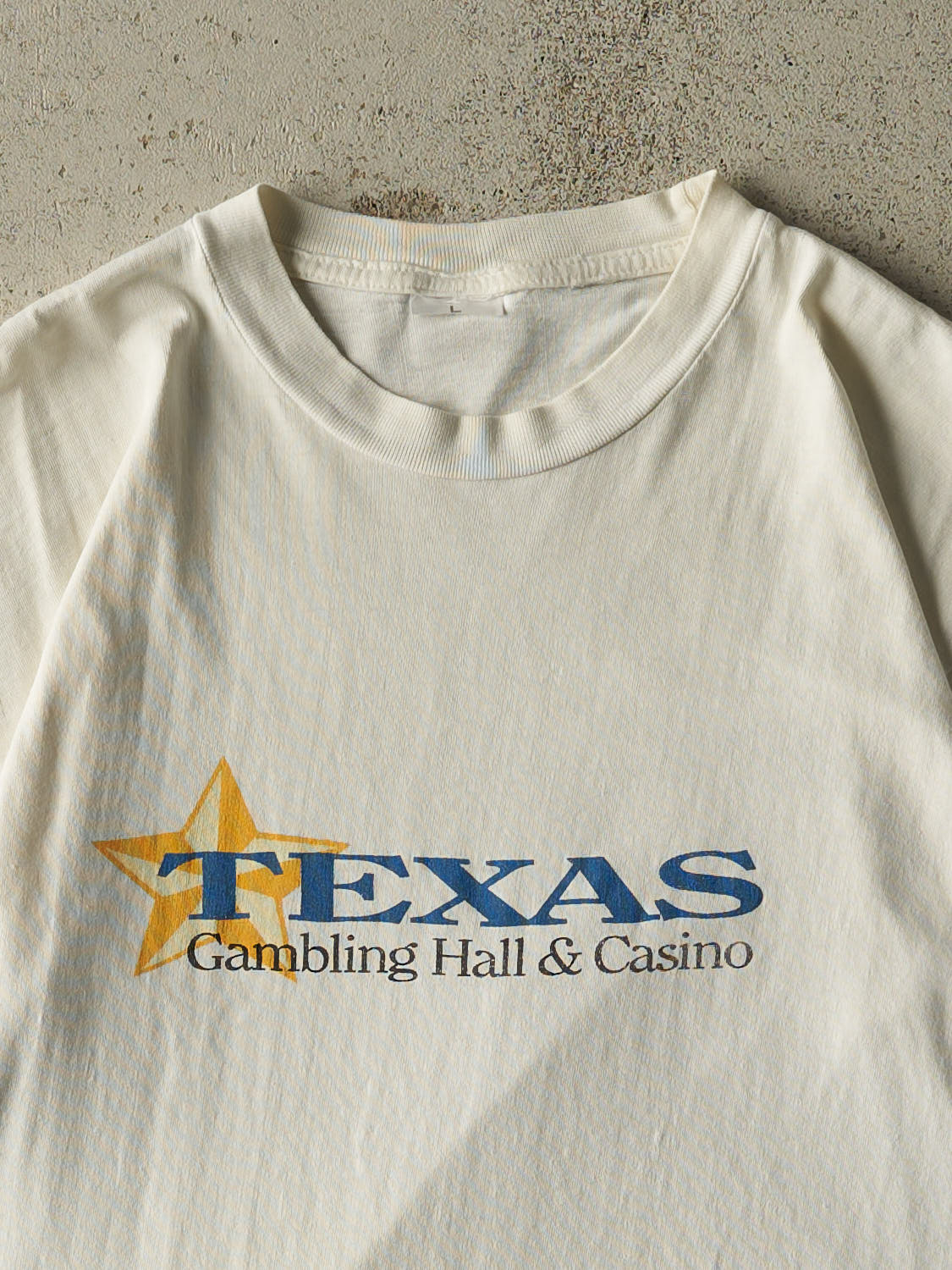 Vintage 90s White Texas Gambling Hall & Casino Single Stitch Tee (M/L)