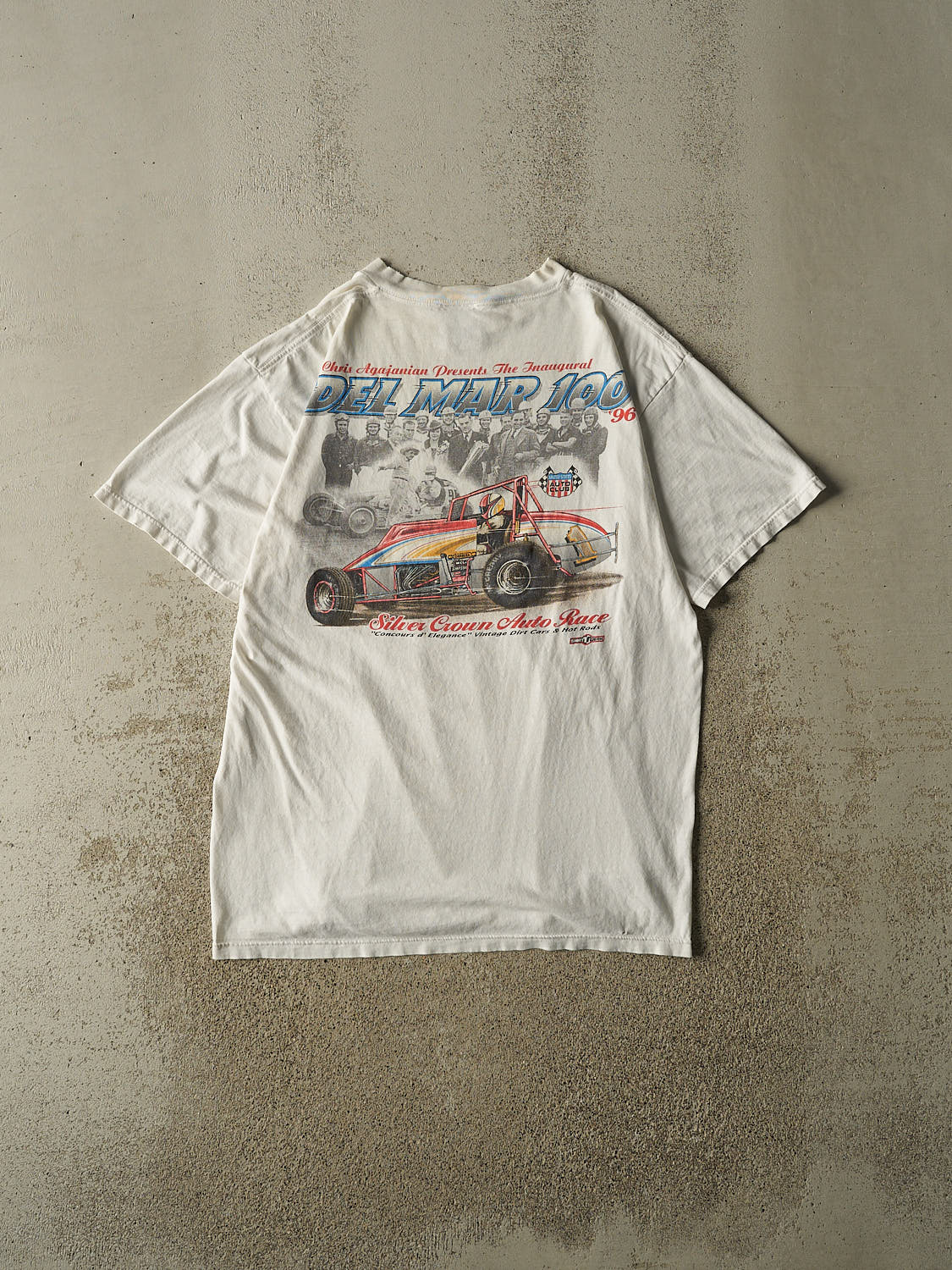 Vintage 96' White Delmar  Racing  Tee (L/XL)