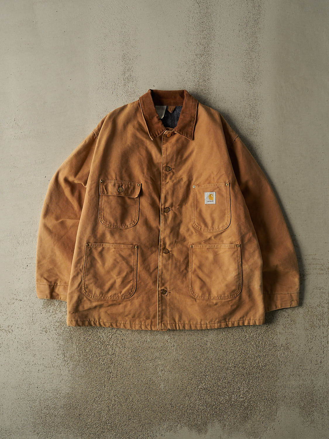 Vintage 90s Camel Carhartt Blanket Lined Chore Jacket (XL)