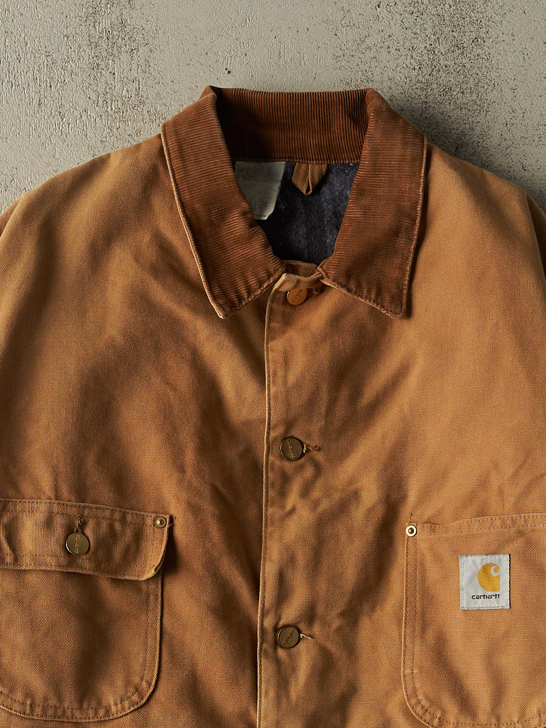 Vintage 90s Camel Carhartt Blanket Lined Chore Jacket (XL)