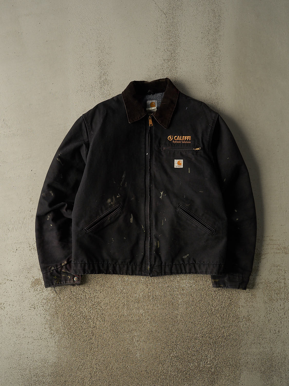 Vintage 90s Black J01 Carhartt Blanket Lined Detroit Jacket (L/XL)