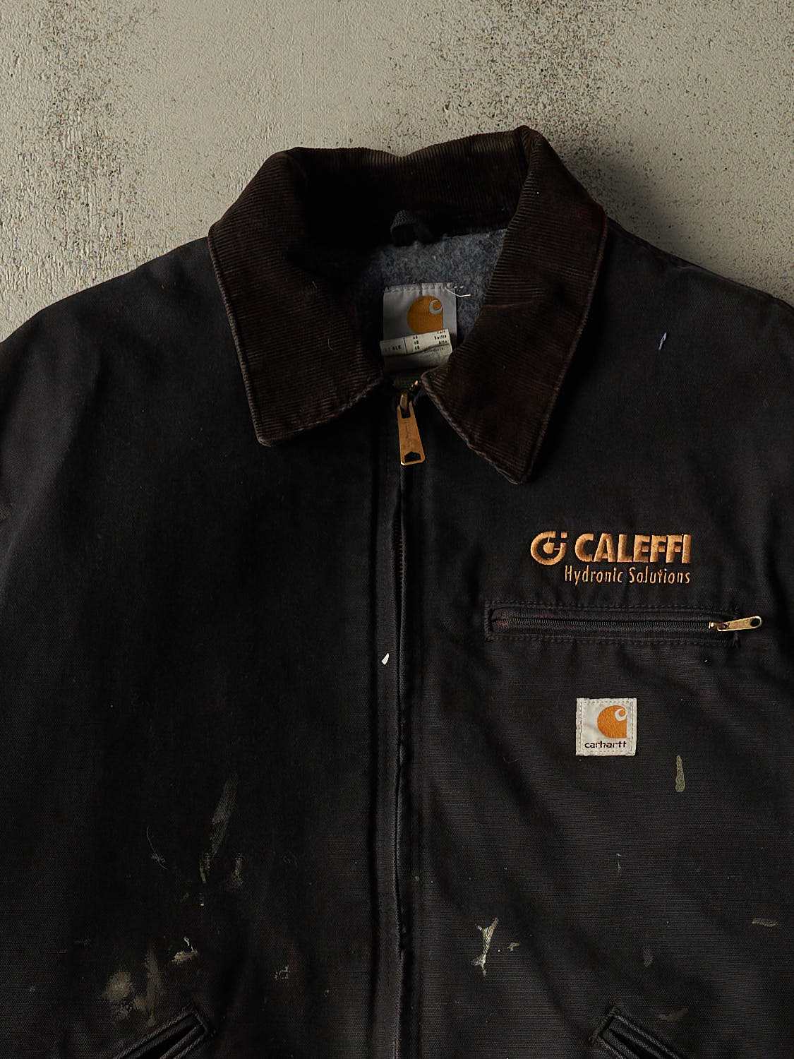 Vintage 90s Black J01 Carhartt Blanket Lined Detroit Jacket (L/XL)