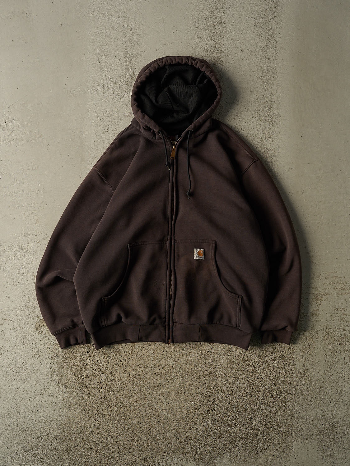 Vintage 90s Faded Brown Carhartt Heavyweight Zip Up Hoodie (XL)