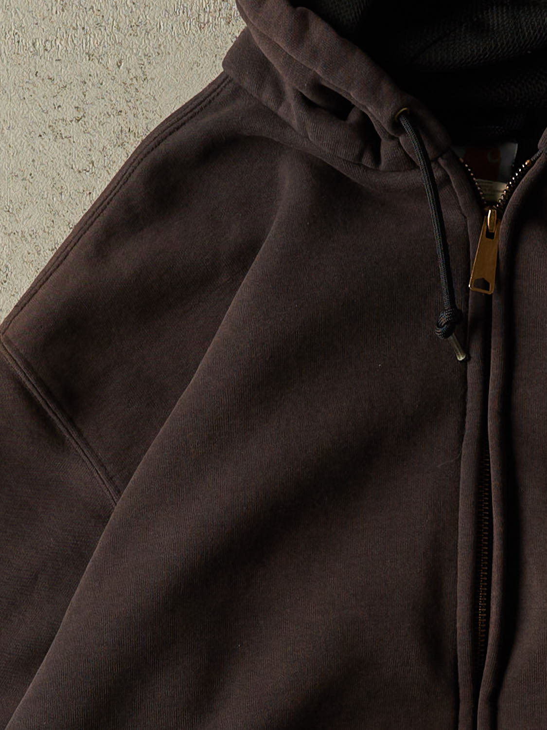 Vintage 90s Faded Brown Carhartt Heavyweight Zip Up Hoodie (XL)
