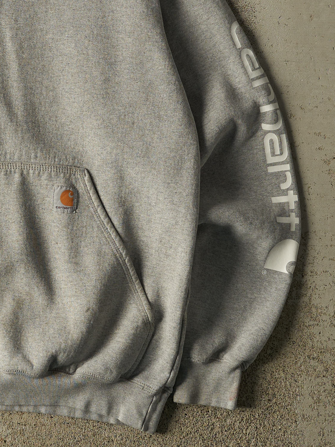 Vintage Y2K Grey Carhartt  Hoodie (S/M)