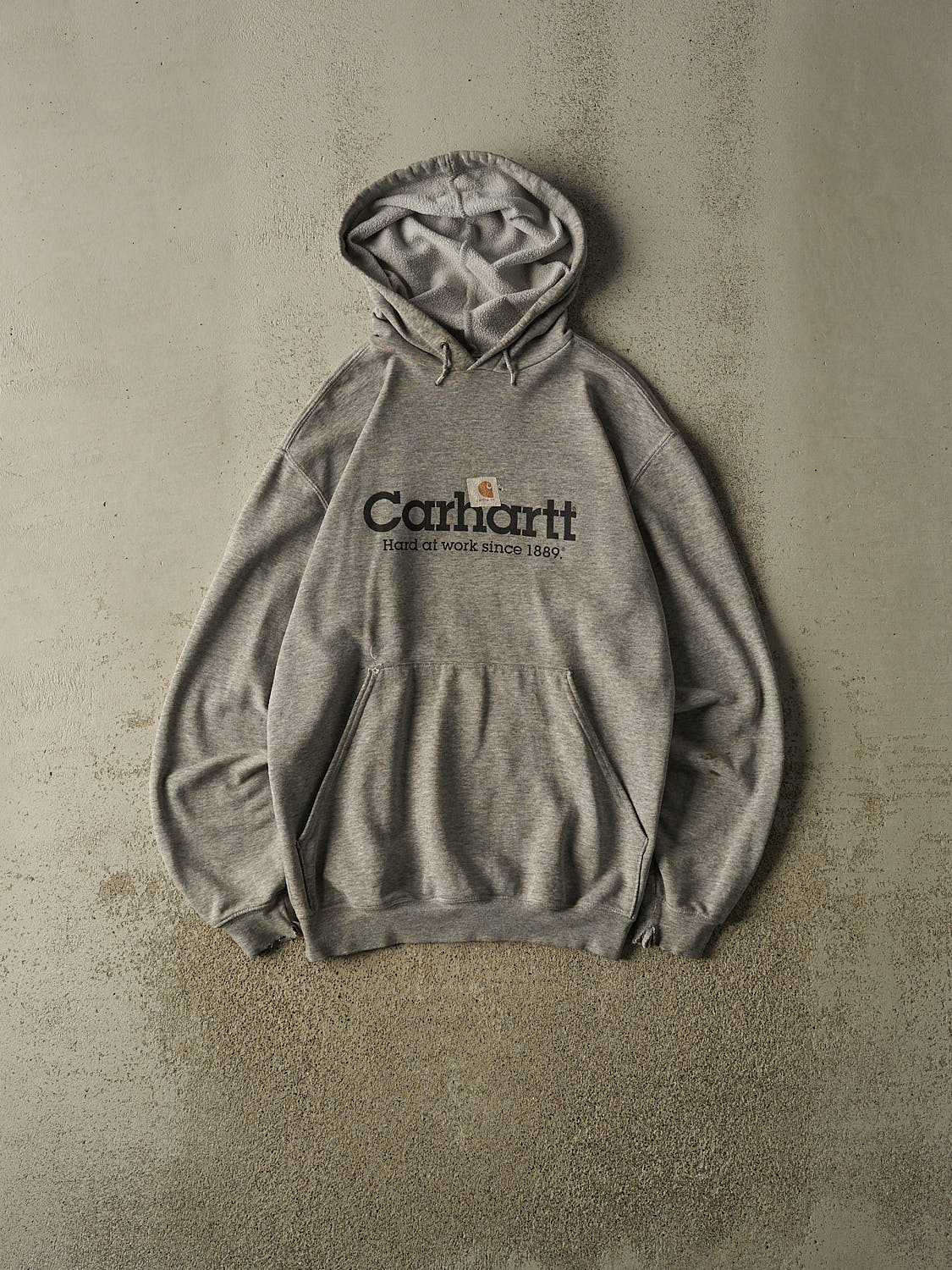 Vintage 90s Grey Carhartt Logo Hoodie (S/M)