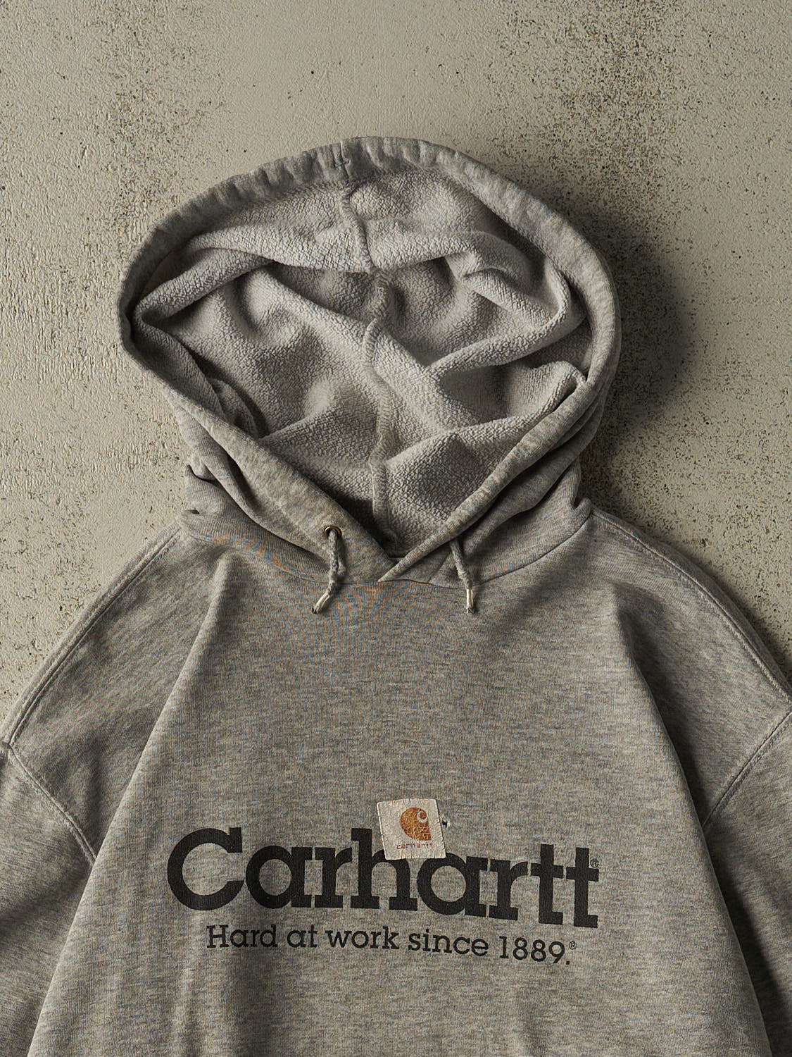 Vintage 90s Grey Carhartt Logo Hoodie (S/M)