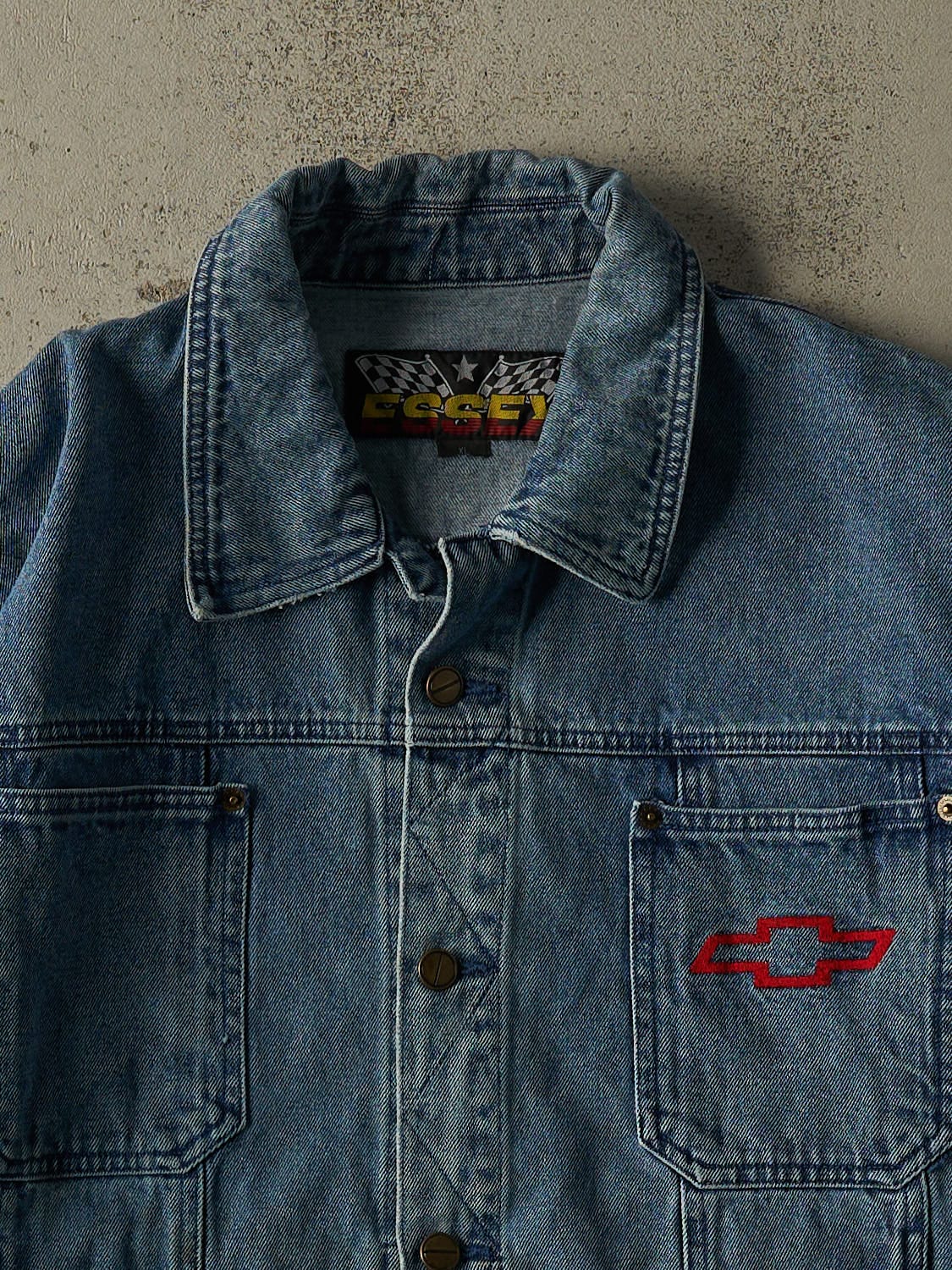 Vintage 90s Light Wash Chevrolet Nascar Denim Jacket (M/L)