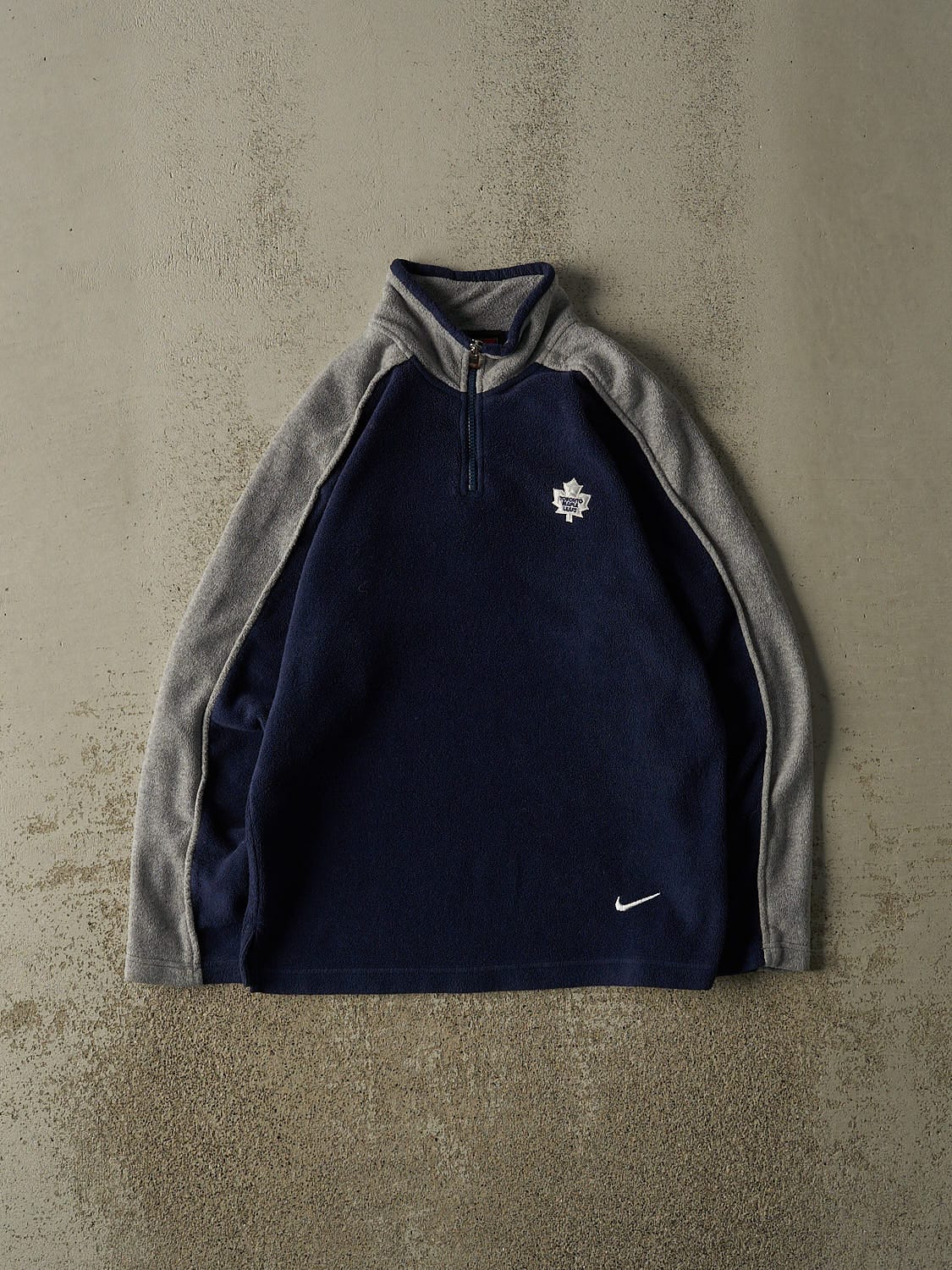 Vintage Y2K Navy Blue Toronto Maple Leafs Quarter Zip Fleece (S/M)