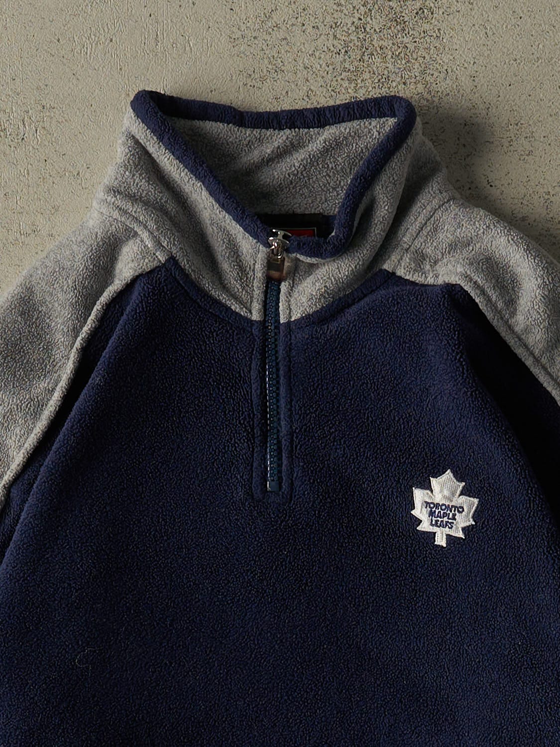 Vintage Y2K Navy Blue Toronto Maple Leafs Quarter Zip Fleece (S/M)