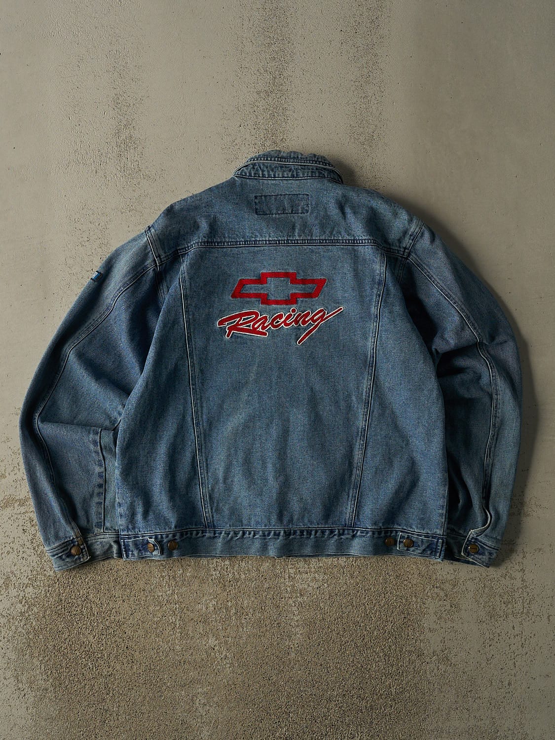 Vintage 90s Light Wash Chevrolet Nascar Denim Jacket (M/L)
