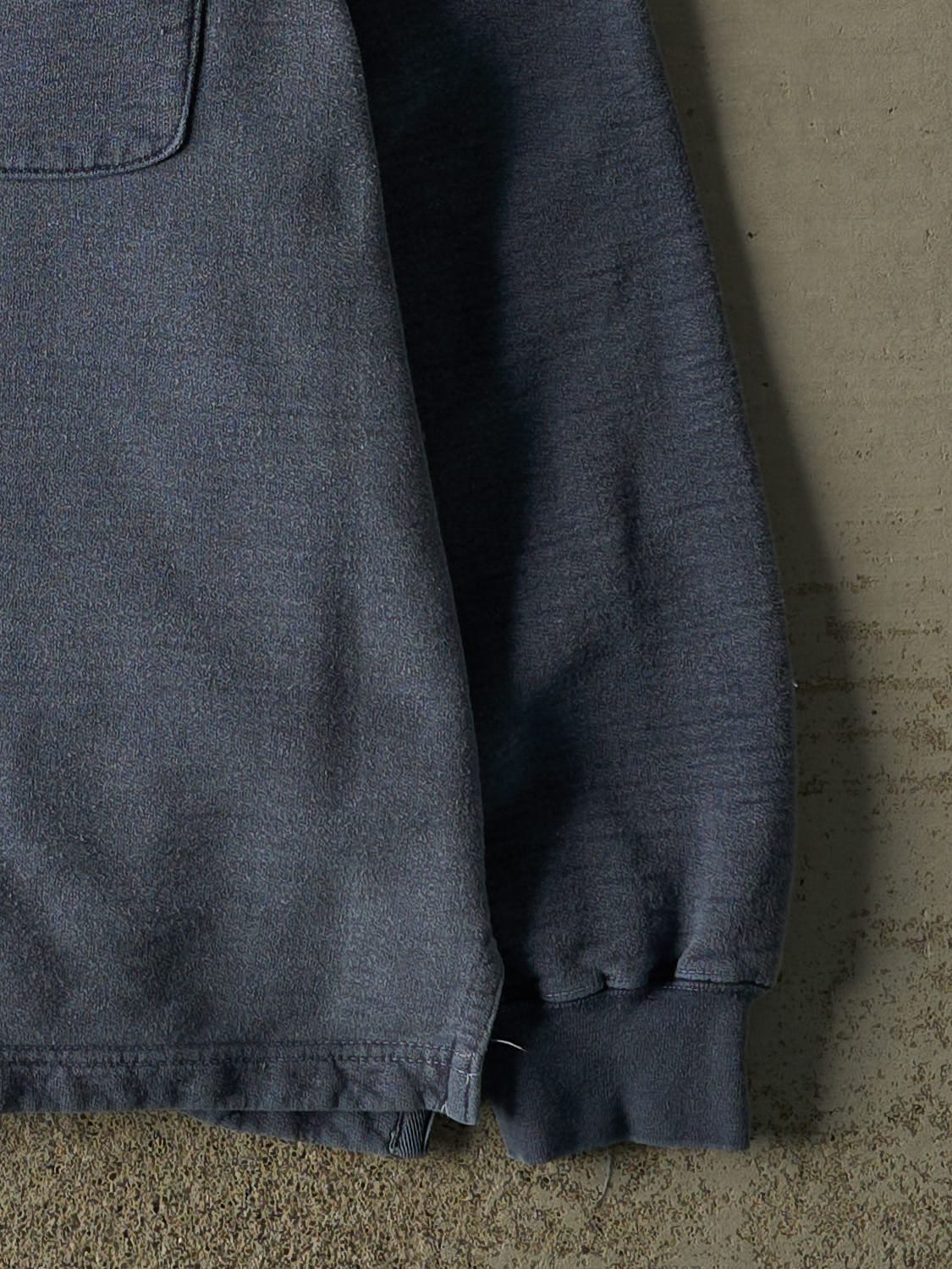 Vintage Y2K Washed Blue Blank Quarter Zip Sweater (L/XL)