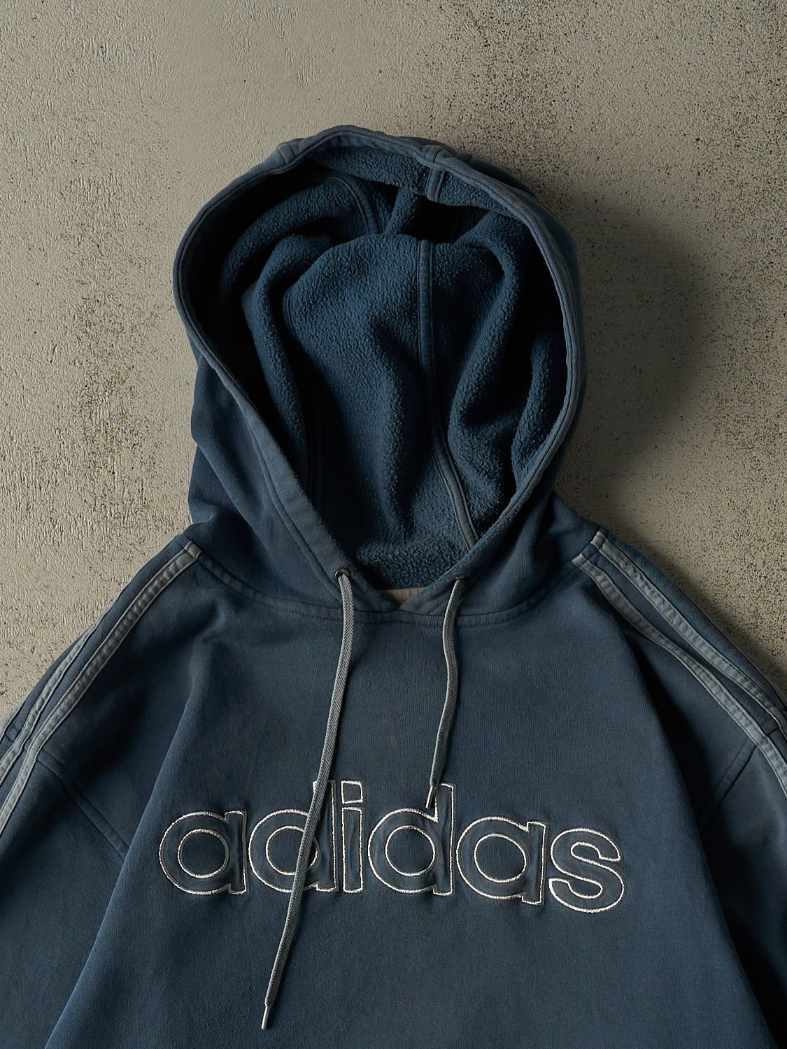 Vintage Y2K Blue Adidas Embridered Hoodie (XL/XXL)