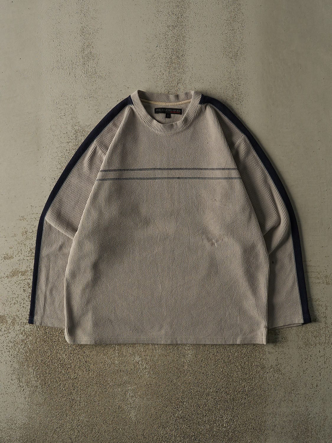 Vintage Y2K Beige BC Clothing Fleece Long Sleeve (XL)