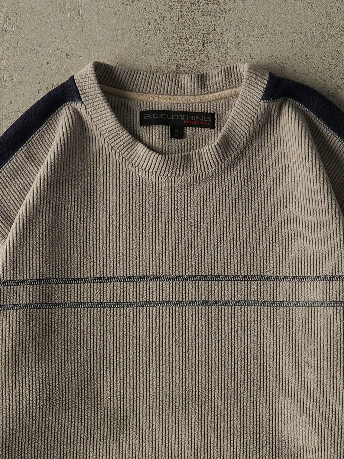 Vintage Y2K Beige BC Clothing Fleece Long Sleeve (XL)