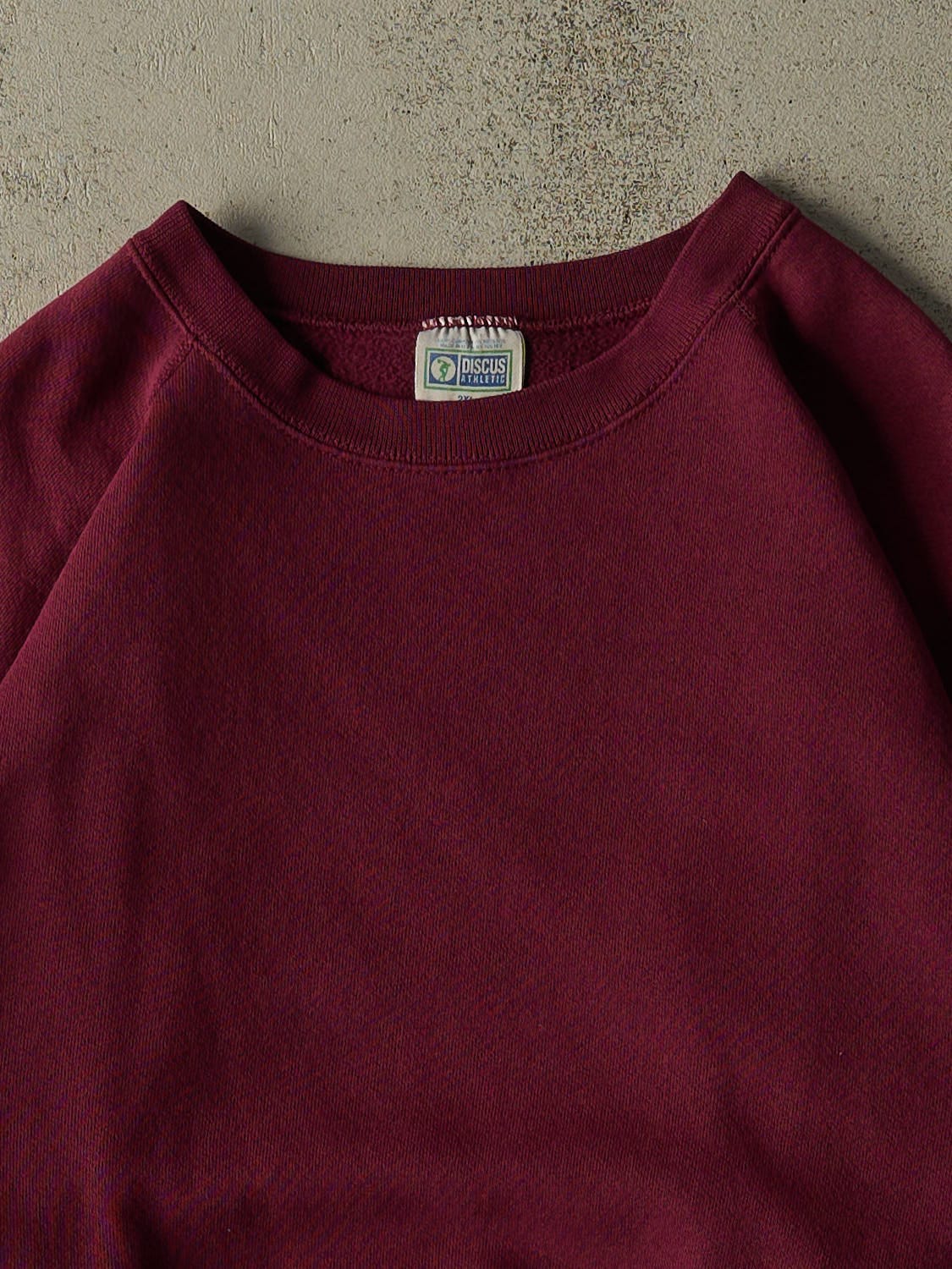 Vintage 90s Burgundy Discus Athletic Blank Crewneck (XL/XXL)